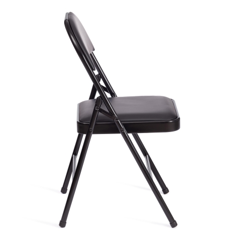 Стул складной Tetchair FOLDER mod. 3022G каркас металл, сиденье/спинка экокожа, 46.5 х 47.5 х 79 см, black черный / black черный