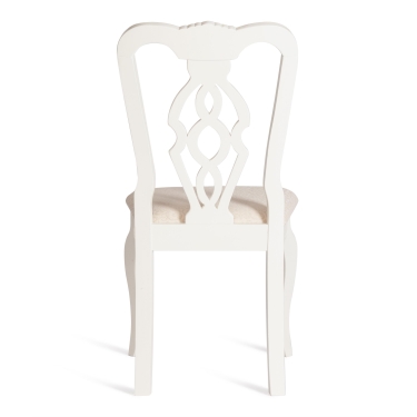 Стул Tetchair Афродита/ Aphrodite дерево гевея, 46х54х99см, Ivory white, ткань кремовая с рисунком А04