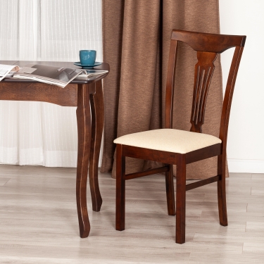 Стул Tetchair Гермес/ Hermes дерево гевея, 43х49х94см, Cappuchino , ткань бежевая S178-4