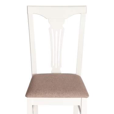 Стул Tetchair Гермес/ Hermes дерево гевея, 43х49х94см, Ivory white, ткань серая TM-164