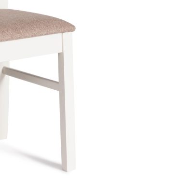 Стул Tetchair Гермес/ Hermes дерево гевея, 43х49х94см, Ivory white, ткань серая TM-164