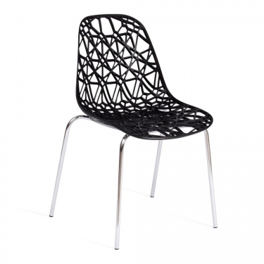 Стул Tetchair CRISPY mod. 61 / 1 шт. в упаковке металл, пластик, 44 x 56.5 x 80 см, Black черный 05/хром