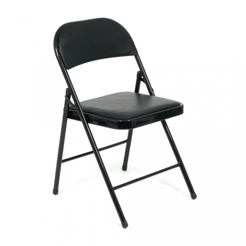 Стул складной Tetchair FOLDER mod. 032 / 1 шт. в упаковке каркас металл, сиденье/спинка экокожа, 415176см, черный