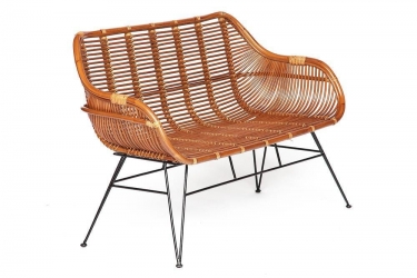 Софа Tetchair Secret De Maison Pitaya mod. 02 5089 SP KD/1-1 натуральный ротанг/металл, 80х117х64см, светлый мед/черный
