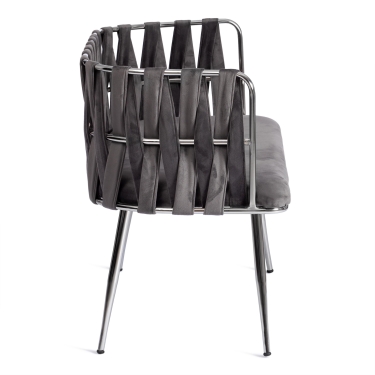 Комплект софа + 2 кресла Tetchair CEZAR mod. 2212 металл/вельвет, 116 x 56.5 x 77 см, grey серый BF-14/хром