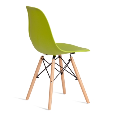 Стул Tetchair CINDY EAMES mod. 1801 дерево бук/металл/сиденье пластик, 45x51x82 см, Olive оливковый