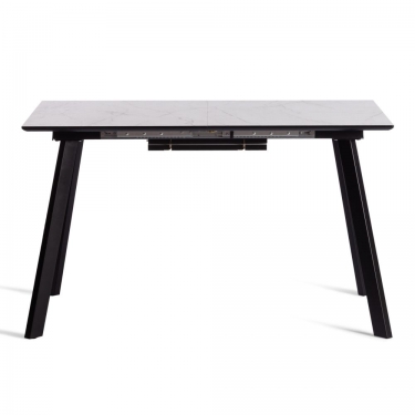 Стол обеденный Tetchair DARWIN МДФ HPL 0,6 мм/металл, 85х130-170х75 см, Жемчужный перито/чёрный