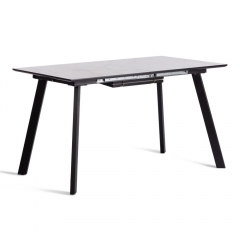 Стол обеденный Tetchair DARWIN МДФ HPL 0,6 мм/металл, 85х130-170х75 см, Жемчужный перито/чёрный