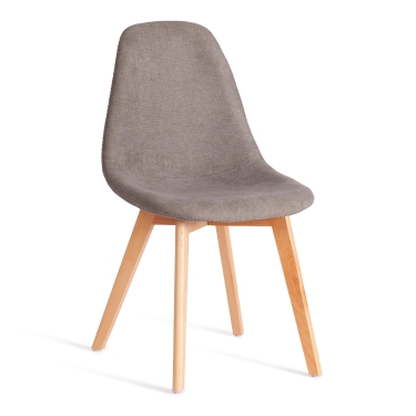 Стул Tetchair CINDY SOFT mod. C1021F1-1 фактурный велюр/дерево бук, 55 х 48 х 83 см, Серый LY1701-26 / натуральный