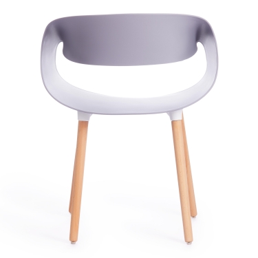 Стул Tetchair QXX mod. C1058-1 пластик/дерево, Grey серый 92717 / натуральный