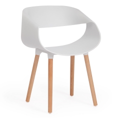 Стул Tetchair QXX mod. C1058-1 пластик/дерево, 60 х 53 х 81 см, White Белый 70029/ натуральный