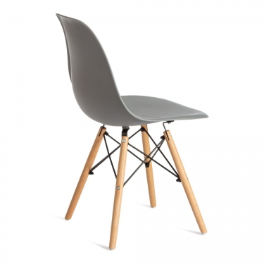 Стул Tetchair CINDY EAMES mod. 001 / 1 шт. в упаковке дерево бук/металл/сиденье пластик, 51x46x82.5см, серый/grey