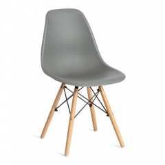 Стул Tetchair CINDY EAMES mod. 001 / 1 шт. в упаковке дерево бук/металл/сиденье пластик, 51x46x82.5см, серый/grey