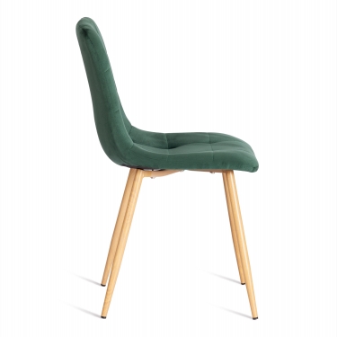 Стул Tetchair CHILLY mod. 7094-1 вельвет/металл, 44,5х52,5х86 см, dark green темно-зеленый HLR57 / натуральный