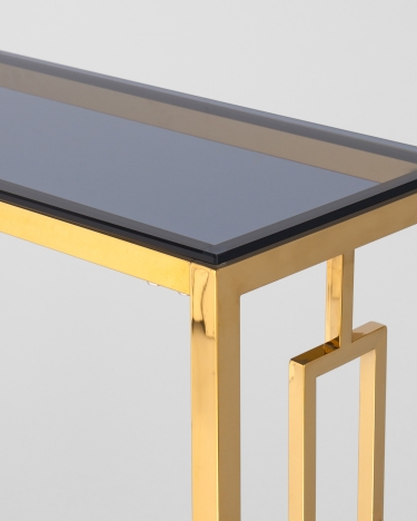 Консоль Stool Group БРУКЛИН 115x30 Золото стекло smoke