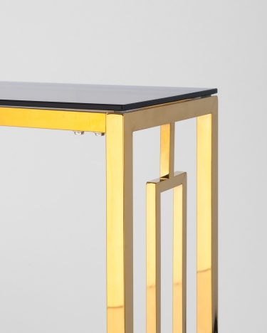 Консоль Stool Group БРУКЛИН 115x30 Золото стекло smoke