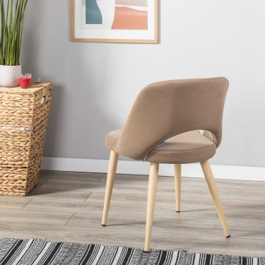 Кресло R-home Lars Diag beige/нат.дуб