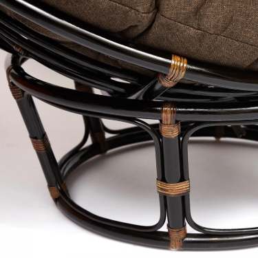 Кресло Tetchair PAPASAN 23/01 W /с подушкой/ диаметр подушки 125 см, 115х101х104 см, Antique brown античный черно-коричневый, ткань Коричневый
