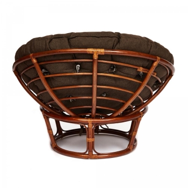 Кресло Tetchair PAPASAN 23/01 W /с подушкой/ диаметр подушки 125 см, 115х101х104 см, Pecan орех, ткань Коричневый, 3М7-147