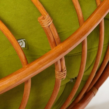 Кресло Tetchair PAPASAN 23/01 W /с подушкой/ диаметр подушки 125 см, 115х101х104 см, Cognac коньяк, флок Олива, 23