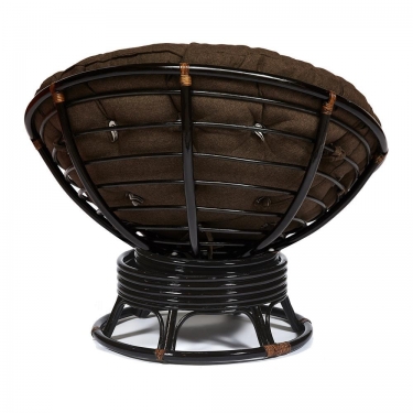 Кресло-качалка Tetchair PAPASAN/ПАПАСАН w 23/01 B /с подушкой/ 115х78х104 см, Antique brown античный черно-коричневый, ткань Коричневый, 3М7-147