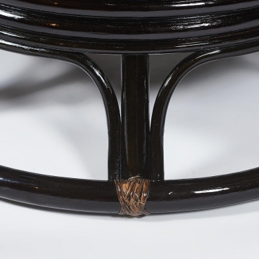 Кресло-качалка Tetchair PAPASAN/ПАПАСАН w 23/01 B /с подушкой/ 115х78х104 см, Antique brown античный черно-коричневый, ткань Оранжевый, С 23