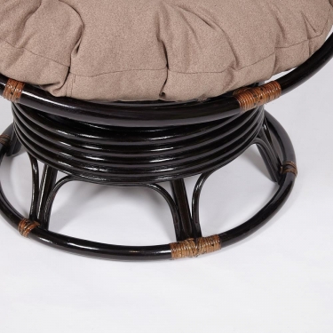Кресло-качалка Tetchair PAPASAN/ПАПАСАН w 23/01 B /с подушкой/ 115х78х104 см, Antique brown античный черно-коричневый, экошерсть Коричневый, 1811-5
