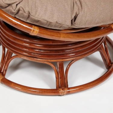 Кресло-качалка Tetchair PAPASAN/ПАПАСАН w 23/01 B /с подушкой/ 115х78х104 см, Pecan орех, экошерсть Коричневый, 1811-5