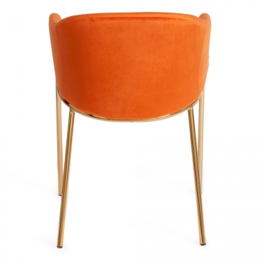 Стул Tetchair KRONOS mod. 8158 / 1 шт. в упаковке металл/вельвет, рыжий/золотые ножки, G062-24