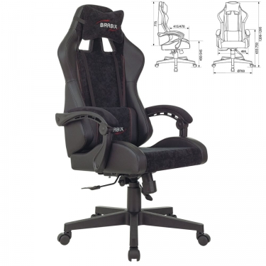 Кресло компьютерное BRABIX BRABIX Striker GM-121 экокожа/велюр Черное