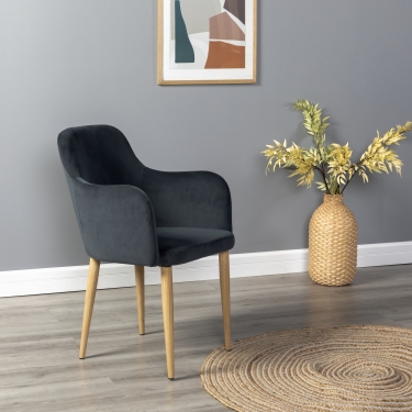 Кресло R-home Ledger К Diag grey/нат.дуб