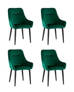 Комплект из четырех стульев Stool Group Диана изумрудный, обивка мебельный велюр