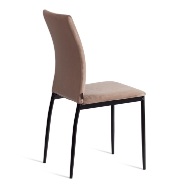 Стул Tetchair CAPRI mod. BC565-DC металл, флок, 43 х 53 х 92 см, Beige бежевый HLR8 / черный