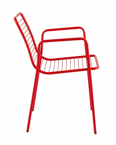 Стул Stool Group Дели с подлокотниками металл Красный