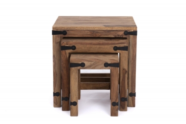 Набор табуреток/столиков Tetchair Бомбей - 0077 палисандр, 45х45х30/38х36х27/31х27х25см, Natural tinted натуральный тонированный