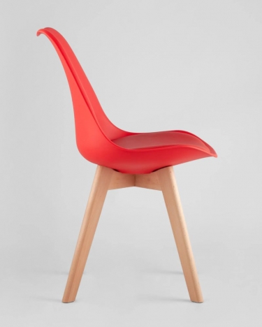 Комплект из четырех стульев Stool Group FRANKFURT красный пластик сиденье экокожи ножки массив бука