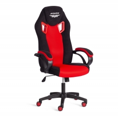 Кресло Tetchair PILOT 24 флок/ткань, черный/черный/красный, 35/TW-08/TW-11