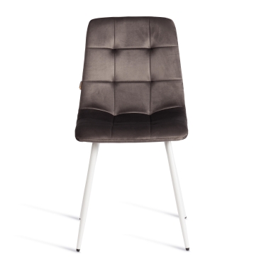 Стул Tetchair CHILLY mod. JSC-220 Велюр/металл , 44,5х52,5х88 см, Dark grey темно-серый HLR24 / белый