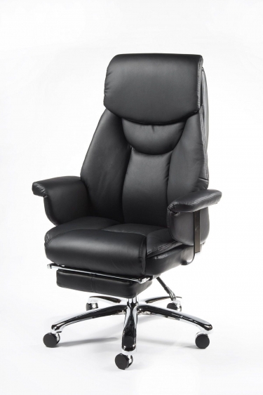 Кресло офисное Норден Парламент H-2021-35 black leather Черный