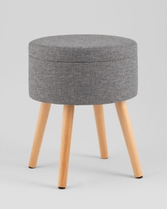 Пуф с ящиком Stool Group Store Woody рогожка серая