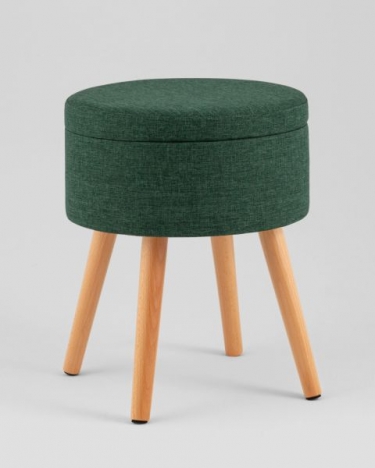 Пуф с ящиком Stool Group Store Woody рогожка темно-зеленая