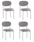 Стул Stool Group Бриф SN NEW велюр серый каркас светло-серый муар 4 шт