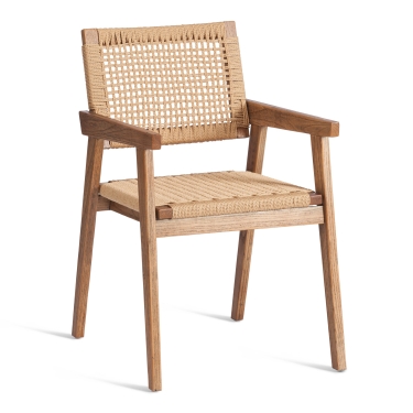 Стул Tetchair VANHEIM дерево вяз/бечевка, Груша 3, 46х45х83 см