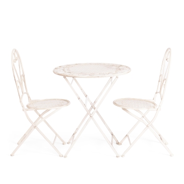 Стол Tetchair Patio PL08-11139 стальной сплав, античный белый, 70х75 см