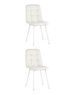 Стул Stool Group Oliver экокожа белый белые ножки 2 шт