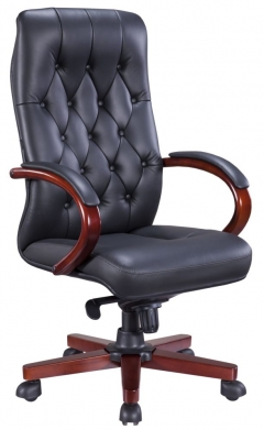 Кресло для руководителя Everprof Everprof Monaco Wood Кожа Черный