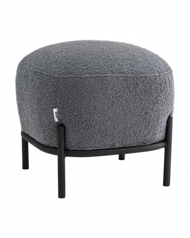 Пуф Stool Group Стоун П букле Fluffy темно-серый