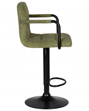 Стул барный DOBRIN DOBRIN KRUGER ARM BLACK зеленый вельвет LAR-E2041-7