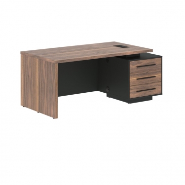Стол руководителя правый Skyland VELION VENEER VRCT 1890 RL Американский орех Яшма черная