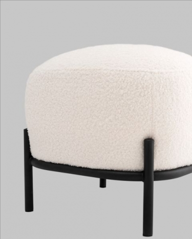 Пуф Stool Group Стоун П букле Fluffy молочный